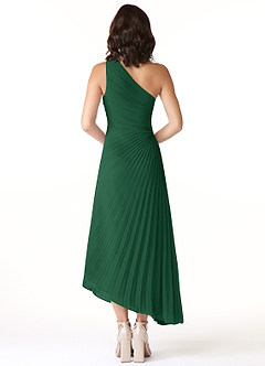 Azazie Kirra Brautjungfernkleider A-Linie One-Shoulder Chiffon Kleid Dunkelgrün image2