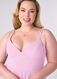 Barbie ♥ Azazie Bridesmaid Dresses V-neck Chiffon Tiered A-line Dress image9
