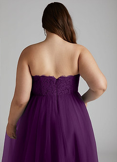 Azazie Roni Bridesmaid Dresses Grape A-Line Sweetheart Neckline Tulle Convertible Dress image12