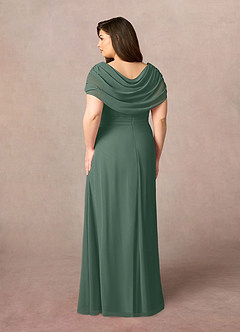 Azazie Mary Mother of the Bride Dresses Sea Moss A-Line Side Slit Chiffon Dress image8