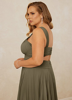 Christian Siriano Bridal for Azazie 1009 Bridesmaid Dresses Willow Green A-Line Pleated Chiffon Dress image10