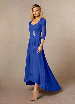 Azazie Anne Mother of the Bride Dresses Sheath Sweetheart Sequins Lace Asymmetrical Dress image6