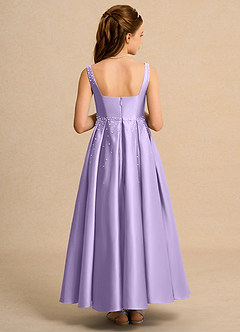 Azazie Mochi Girl vestidos de niña de las flores Vestido de Lila de Satin Mate de Princesa con Plisado image2