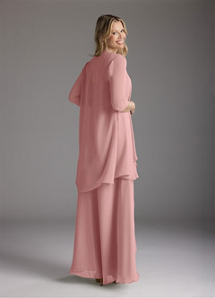 Azazie Weisz Final Sale Dusty Rose A-Line Square Neckline Pleated Chiffon Dress image2
