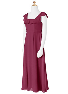 Azazie Jinny Junior Amethyst A-Line Ruched Chiffon Dress image6