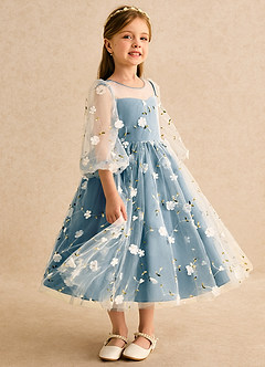 Azazie Elowen Robe Demoiselle D'honneur Fillette Robe Trapèze en Dentelle Encolure en Forme de Cœur Bermude image4