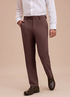 front Ethan Espresso Refined Weave Dress Pants