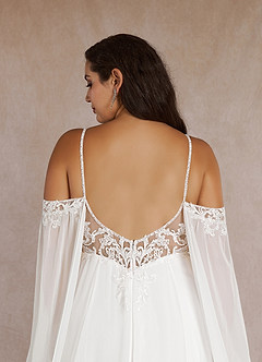 Azazie Nova Trouwjurken Jurk van Chiffon met A-Lijn Pailletten Diamant Wit Naakt image18