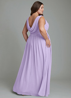 Azazie Novi Bridesmaid Dresses Lilac A-Line Pleated Chiffon Dress image8