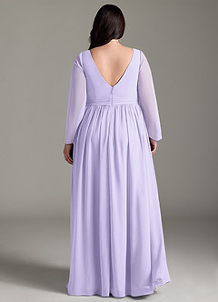 Azazie Teton Maternity Bridesmaid Dresses A-Line Long Sleeve Chiffon Floor-Length Dress image8