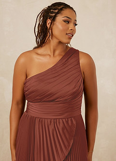 Christian Siriano Bridal for Azazie 1008 Bridesmaid Dresses Auburn A-Line One Shoulder Stretch Satin Dress image12