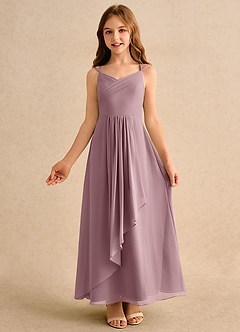 Azazie Zaida Girls Formal Flower Girl Klänningar Klä A-Line i Chiffong Plisserad image4