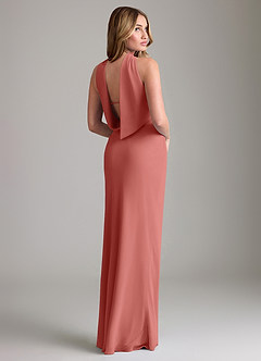 Azazie Lusinda Vestidos de madrinha de casamento Vestido Rosa Antiga de Chiffon de sereia com Fora do ombro image6