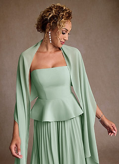 Azazie Josabeth Mère de la mariée Robes Robe Trapèze en Mousseline de soie Plissée Agave image7