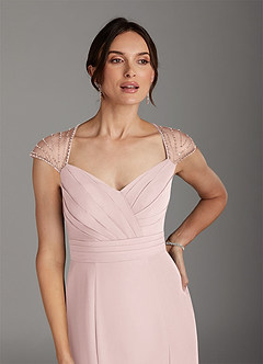 Azazie Blanchett Final Sale Blushing Pink Mermaid Sequins Chiffon Dress image7