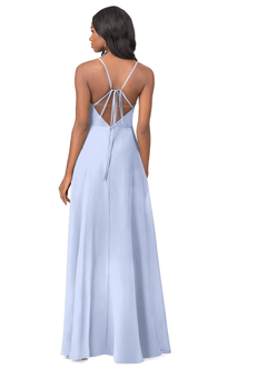 Azazie Everleigh Robes de demoiselle d'honneur Robe Trapèze en Mousseline de soie Plissé en cœur Eis image3