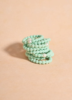 front Pearl Hair Ties Set of 10