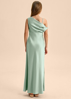 Azazie Emerson Junior Etui Schulterfrei Stretch-Satin Kleid Agave image2