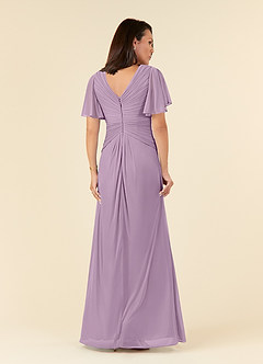 Azazie Emmeline Mother of the Bride Dresses Wisteria A-Line V-Neck Pleated Mesh Dress image2