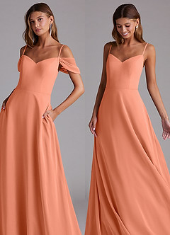 Azazie Marley Bridesmaid Dresses Sunset A-Line Off the Shoulder Chiffon Convertible Dress image8