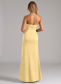 Azazie Johana Robes de demoiselle d'honneur Robe Sirène Convertible en Satin extensible Épaule décolletée Beurre image7