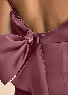 Azazie Lioren Junior Etui Schleifen Stretch-Satin Kleid Wüstenrose image6