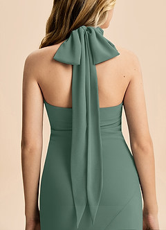 Azazie Velli Junior Meerjungfrau-Linie Hoher Kragen Chiffon Kleid Seemoos image6