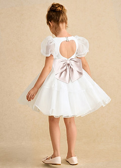 Azazie Debbie vestidos de niña de las flores Vestido de Marfil Pétalo De Rosa de Organza de Princesa con Escote de Corazón image9