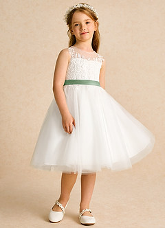 Azazie Lettie Flower Girl Klänningar Klänning Balklänning i Spets image4