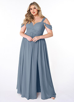 Azazie Lianne Bridesmaid Dresses Twilight A-Line Off the Shoulder Chiffon Dress image7