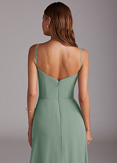 Azazie Marley Vestidos de damas de honor Vestido de Salvia Plateada de Gasa de Corte en A Convertible con Vestidos sin tirantes image10