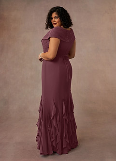 Azazie Bailora Mother of the Bride Dresses Sangria Mermaid Ruched Chiffon Dress image9