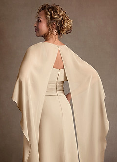 Azazie Marilla 신부의 어머니 드레스 A라인 주름진 쉬폰 플로어 길이 드레스 image7