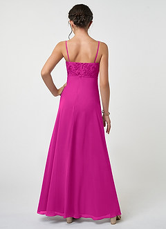 Azazie Sonya Junior Agave A-Line Lace Chiffon Dress image2