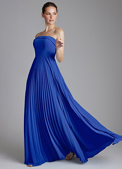 Azazie Mariana Bridesmaid Dresses Royal Blue A-Line Strapless Chiffon Dress image6