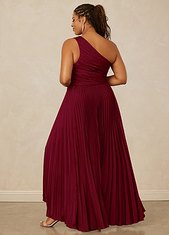 Christian Siriano Bridal for Azazie 1008 Bridesmaid Dresses Burgundy A-Line One Shoulder Stretch Satin Dress image14