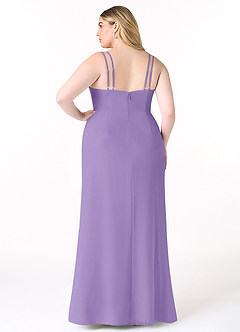 Azazie Leo Bridesmaid Dresses Tahiti Mermaid V-Neck Pleated Chiffon Dress image8