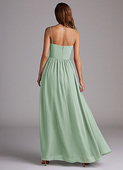 Azazie Calianna Bridesmaid Dresses Agave A-Line Off the Shoulder Chiffon Convertible Dress image5