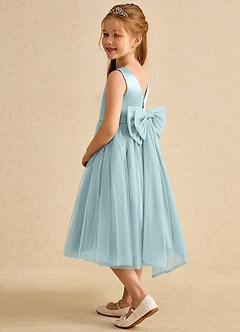 Azazie Winnie Flower Girl Dresses Mist Ball-Gown Bow Tulle Dress image5