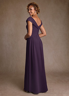 Azazie Myrtle Mother of the Bride Dresses Plum A-Line Pleated Chiffon Dress image2