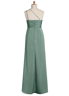 Azazie Eren Junior Vestido Eucalipto de Cetim elástico de Bainha com Plissado image7