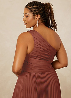 Christian Siriano Bridal for Azazie 1008 Bridesmaid Dresses Auburn A-Line One Shoulder Stretch Satin Dress image15