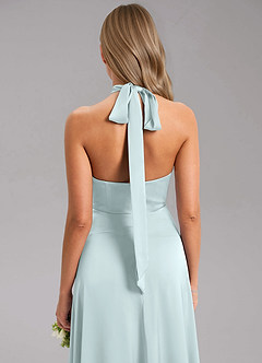 Azazie Tracie Brautjungfernkleider A-Linie Seitliche Cut-Outs Stretch-Satin Kleid Seegrün image7