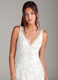 Azazie Tianna Brudepigekjoler Skede Blonder Blomsterudbrændthed Gulv-længde Kjole image6