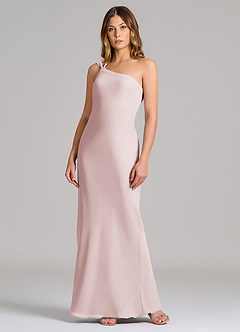 Azazie Monroe Suknie dla druhen Osłona Jedno ramię Szyfon Do ziemi Sukienka image3