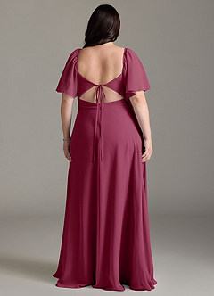 Azazie Chloe Bridesmaid Dresses Mulberry A-Line Sweetheart Neckline Chiffon Dress image8