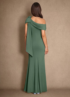 Azazie Myers Mother of the Bride Dresses Eucalyptus Mermaid Pleated Stretch Crepe Dress image2