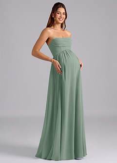 Azazie Saige Abiti da damigella d'onore premaman Abito A-Line Plissettato Chiffon Floor-Length image8