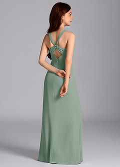 Azazie Mero Junior Silver Sage Mermaid Pleated Chiffon Dress image7