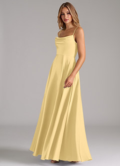 Azazie Elle Bridesmaid Dresses Butter A-Line Pleated Stretch Satin Dress image6